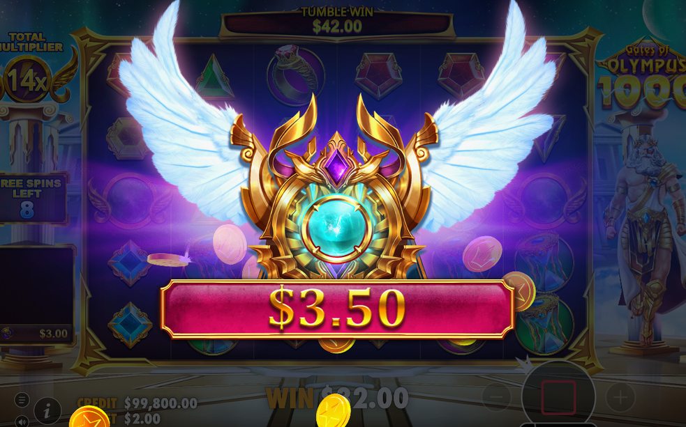Rutan visar kvarvarande free spins under bonusen