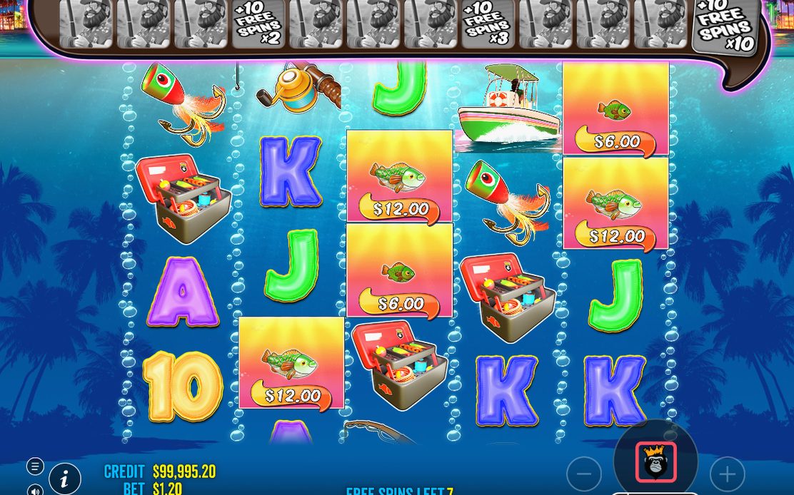 Free spins med Multiplier och fiskar med pengavärde